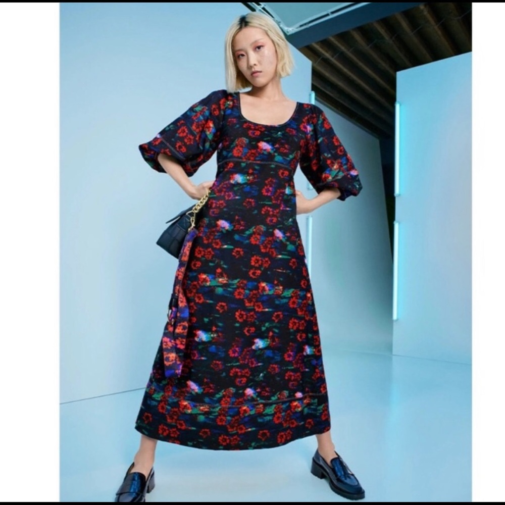 Women's Floral Print Volume 3/4 Sleeve Dress - Rachel Comey x Target Red